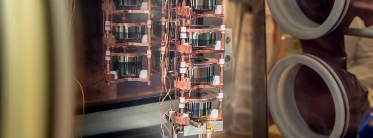 Germanium crystals inside the Majorana Demonstrator. 