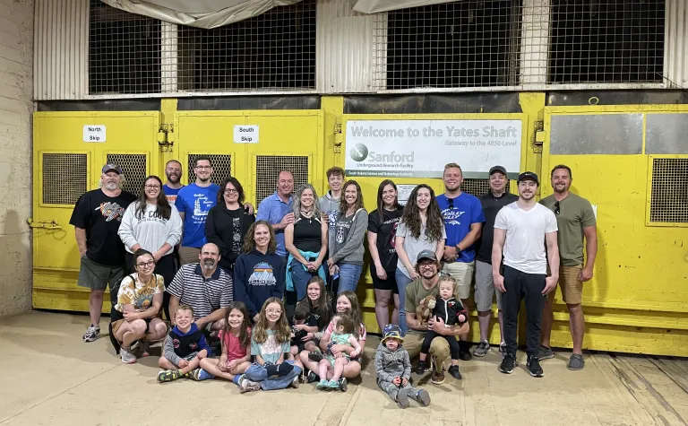 Nearly two dozen members of the Stratton family at Stratton Station