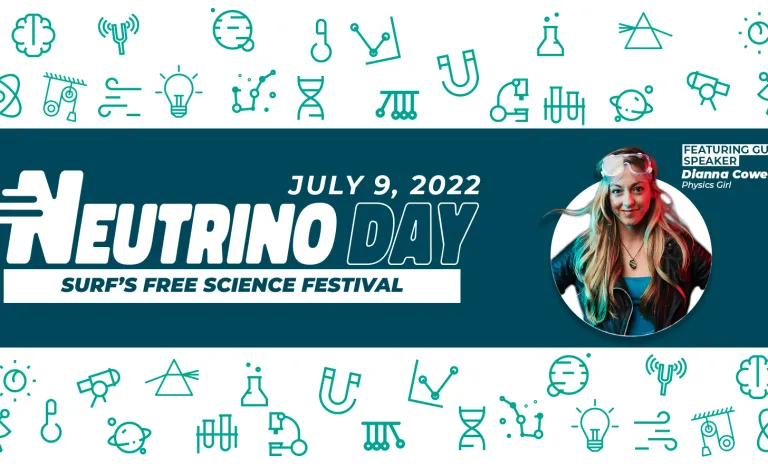 Neutrino Day information with photo of Dianna Cowern 