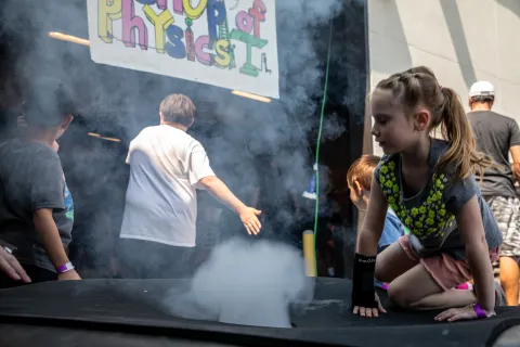 Children enjoy science learning and play with the Little Shop of Physics 