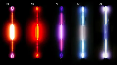 Glowing gas discharge tubes